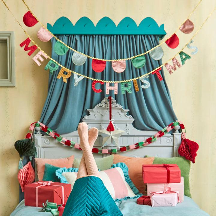 Meri Meri Merry Christmas Velvet Pennant Garland