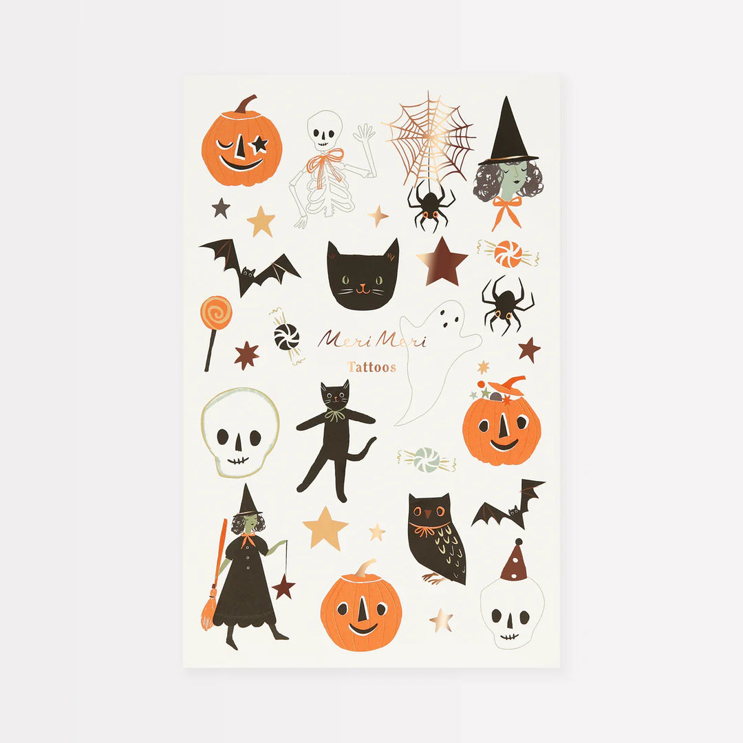 Meri Meri It's Halloween! Temporary Tattoo Sheet