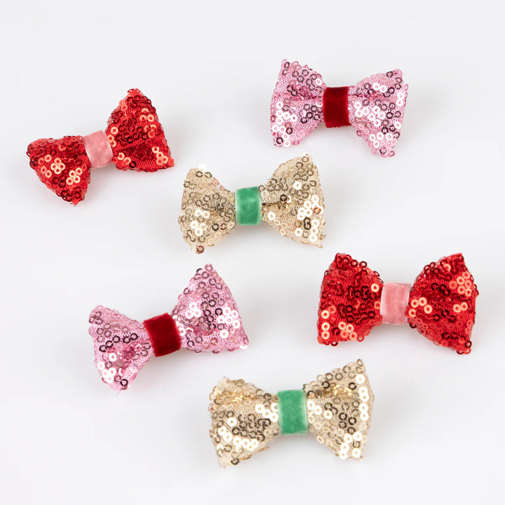 Meri Meri Sequin & Velvet Mini Bow Hair Clips