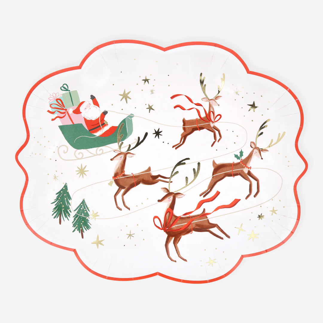 Meri Meri Santa, Sleigh & Reindeer Plates