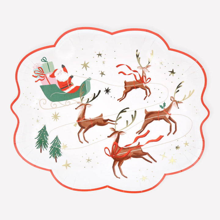 Meri Meri Santa, Sleigh & Reindeer Plates