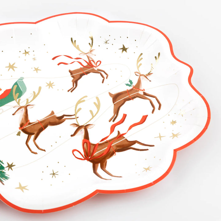 Meri Meri Santa, Sleigh & Reindeer Plates