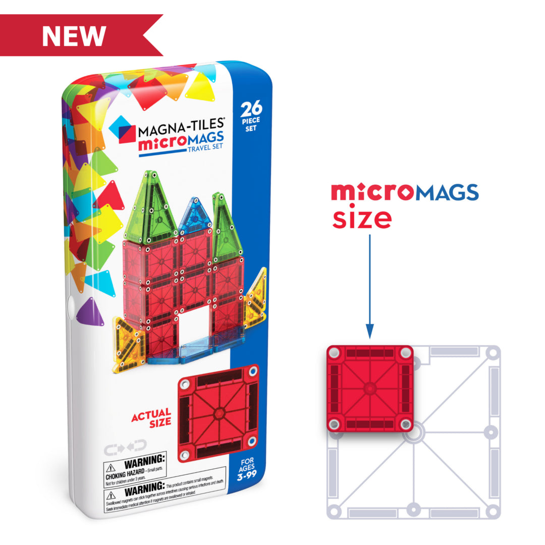 Magna-Tiles MicroMags Travel Set - 26 Piece Set