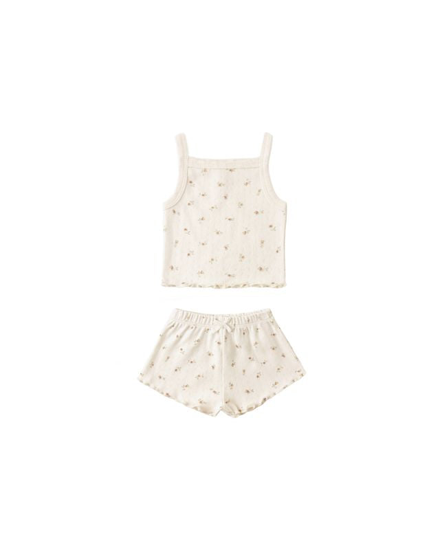 Quincy Mae Pointelle Tank + Shortie Set - Petit Fleur