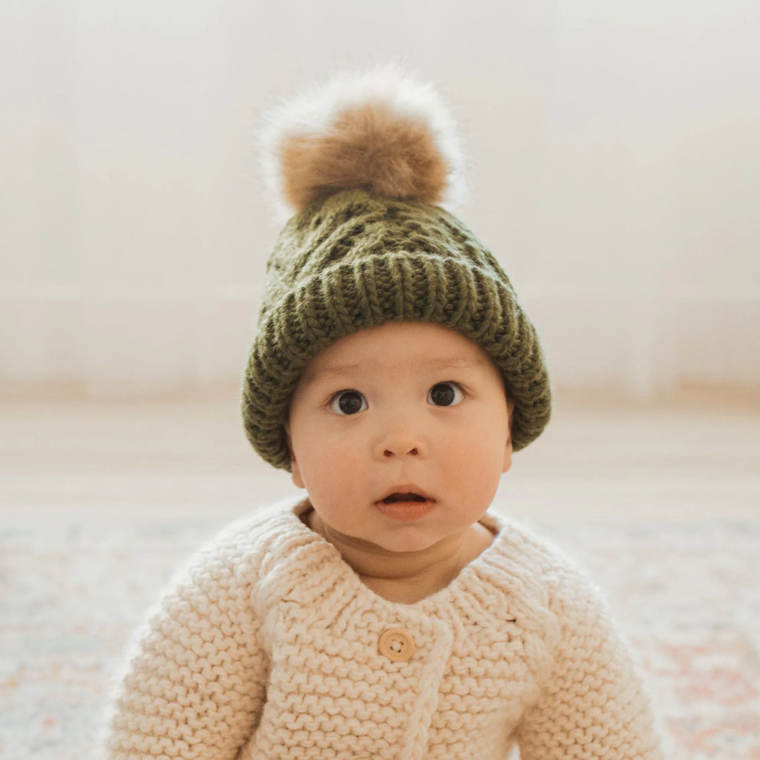 Huggalugs Mossy Pom Beanie