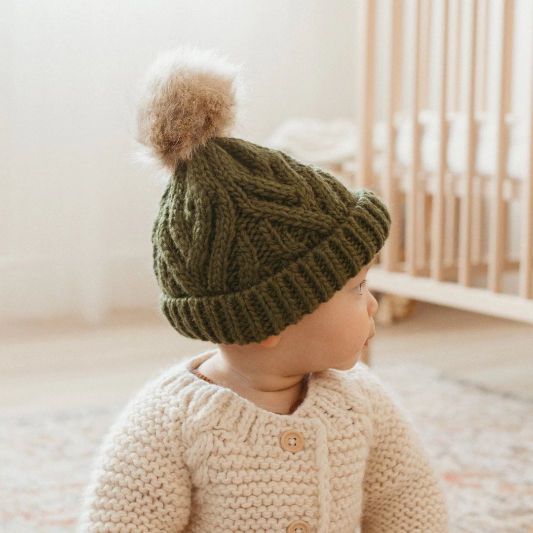 Huggalugs Mossy Pom Beanie