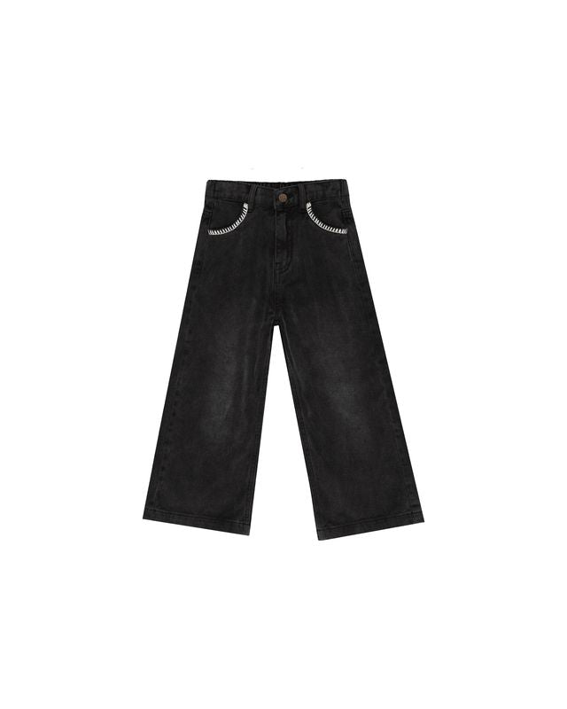 Rylee + Cru Straight Leg Pant - Washed Black