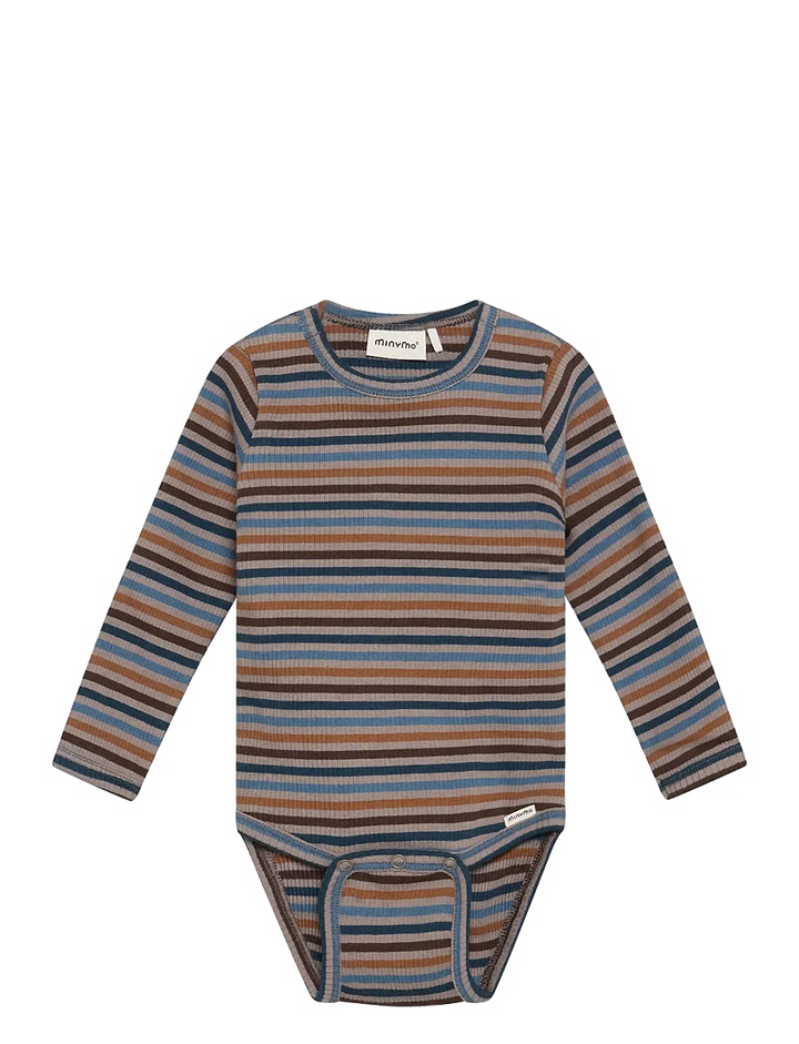 Minymo Stripe Bodysuit - Fungi