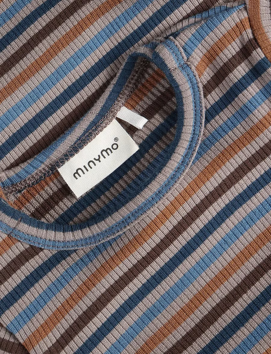Minymo Stripe Bodysuit - Fungi