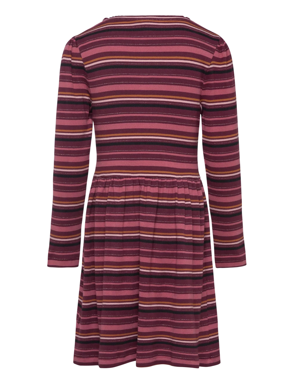 Minymo Stripe Rib Dress - Tawny Port