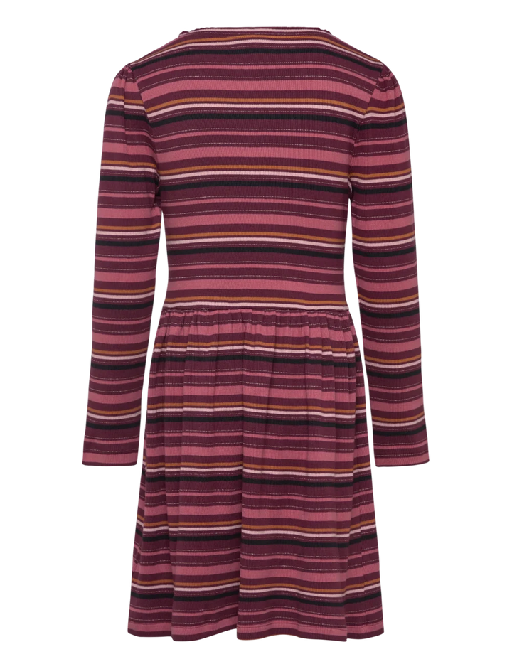 Minymo Stripe Rib Dress - Tawny Port