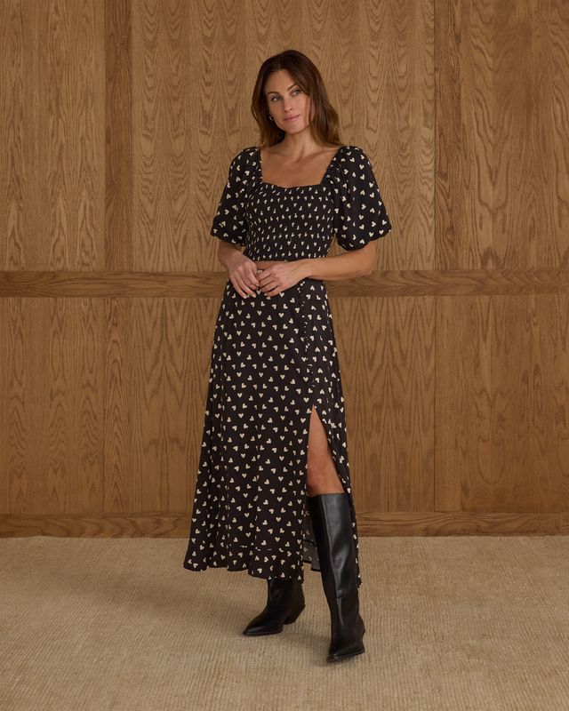 Rylee + Cru Women's Button Slit Skirt - Hearts