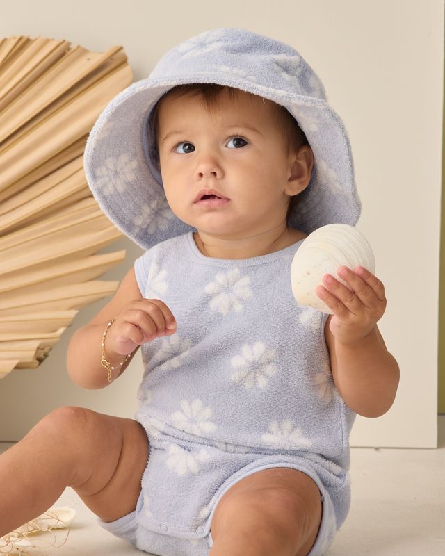 Rylee + Cru Cinch Playsuit - Periwinkle Daisy