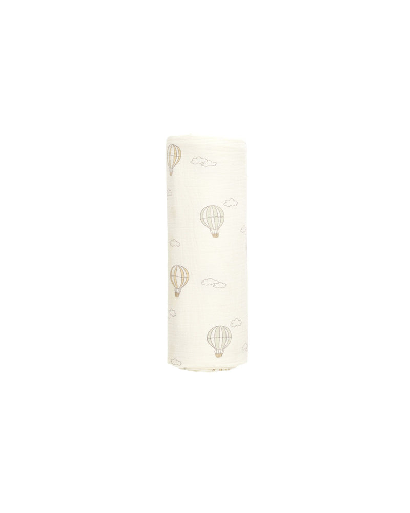 Quincy Mae Woven Swaddle Blanket - Hot Air Balloons