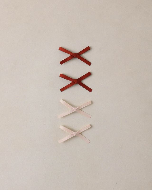 Noralee Mini Satin Ribbon Bows - Blush, Red