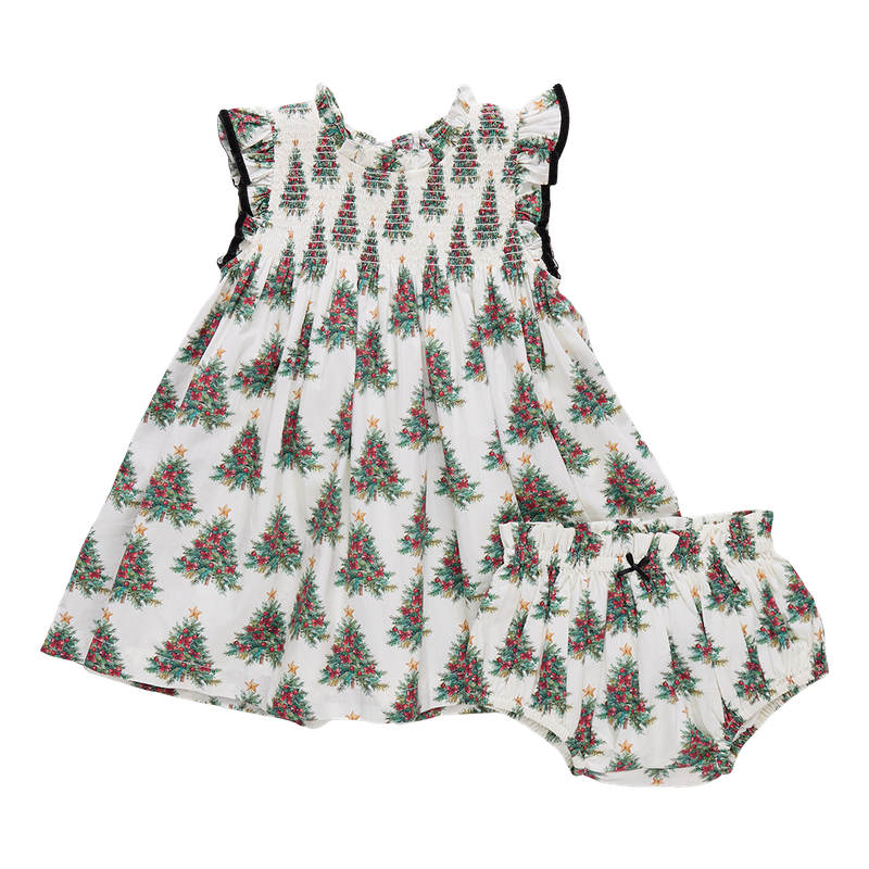 Pink Chicken Baby Stevie Dress - Vintage Trees