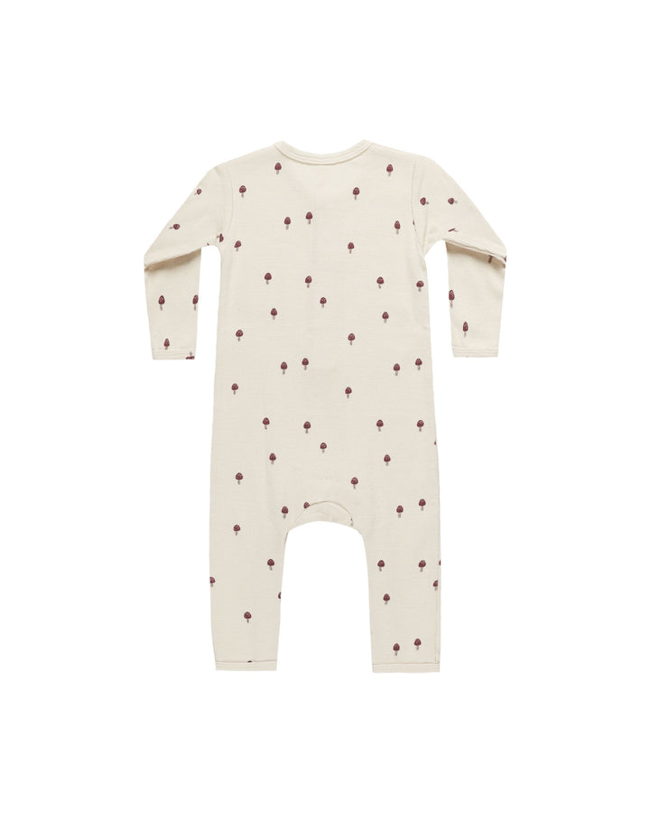 Quincy Mae Ribbed Baby Jumpsuit - Mushrooms