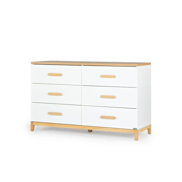 Dadada Lala Big 6-drawer Dresser - White/Red Oak