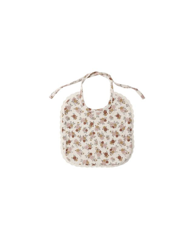 Quincy Mae Woven Tie Bib - Bloom