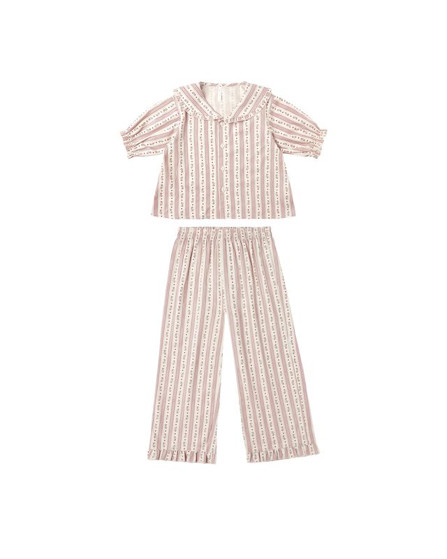 Rylee + Cru Ruffle Pajamas - Candy Cane Stripe