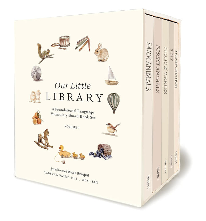 Our Little Library Book Set: A Foundational Language Vocabulary Board Book Set