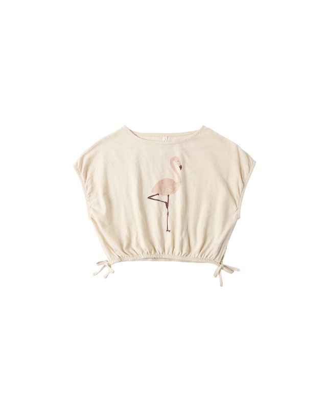 Rylee + Cru Cropped Cinch Tee - Flamingo