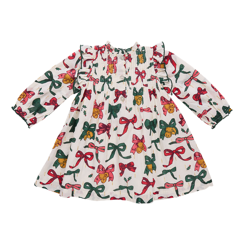 Pink Chicken Jaipur Dress - Christmas Bows