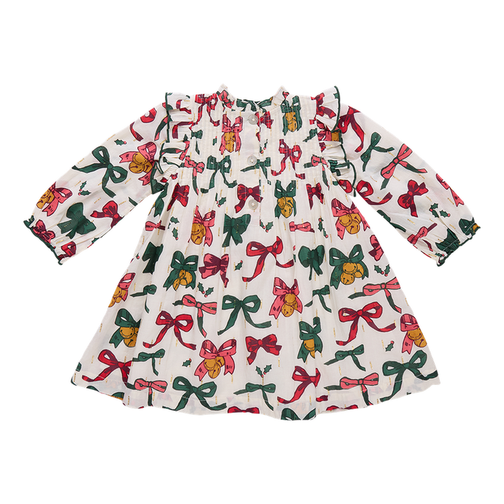 Pink Chicken Jaipur Dress - Christmas Bows