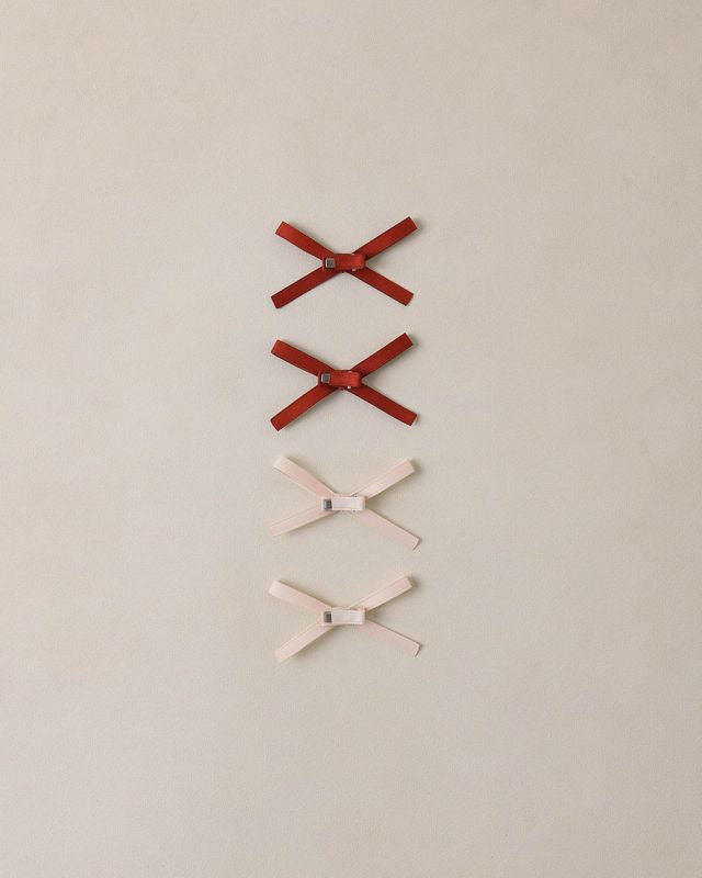 Noralee Mini Satin Ribbon Bows - Blush, Red