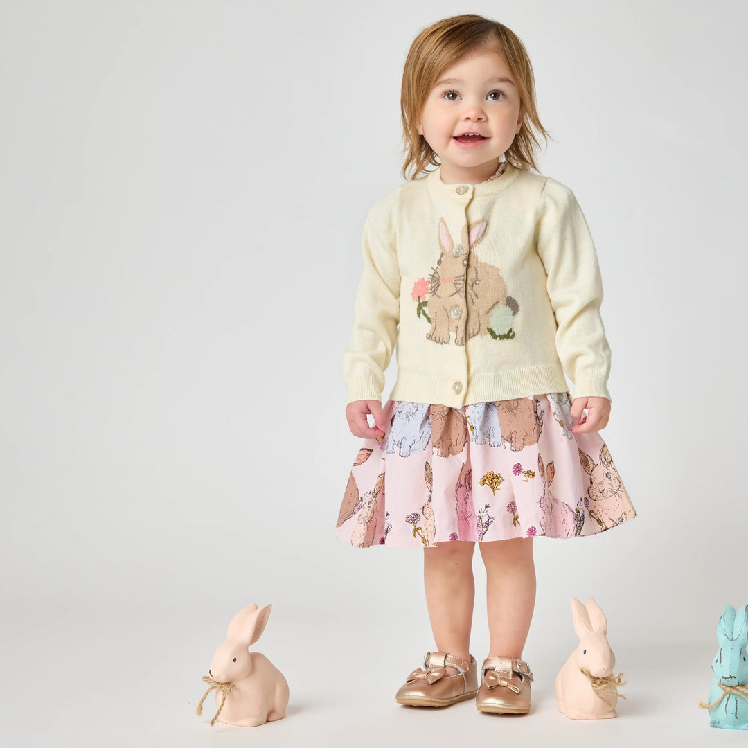 Pink Chicken Baby Girl Stevie Dress Set - Vintage Bunnies