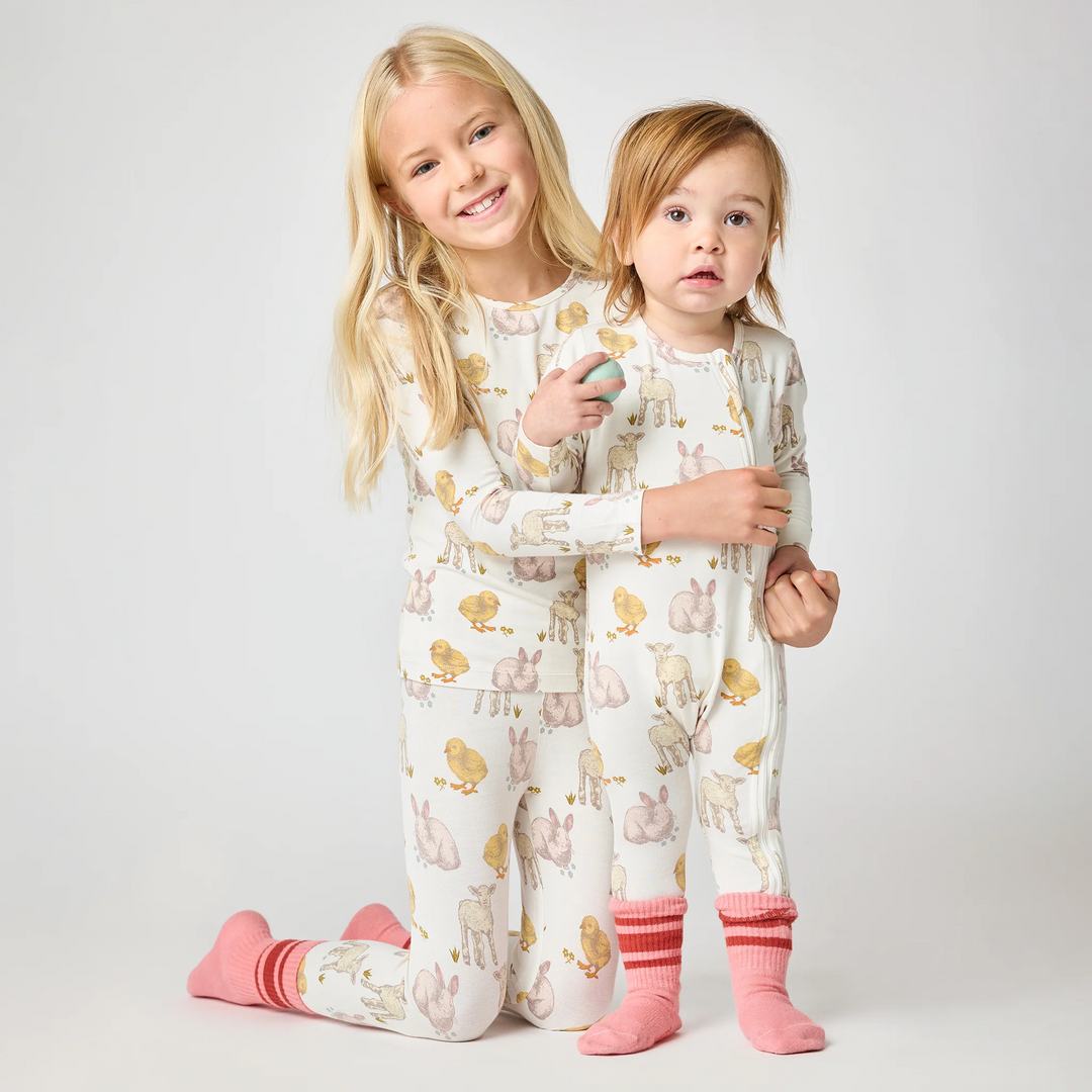 Pink Chicken Bamboo PJ Set - Easter Friends
