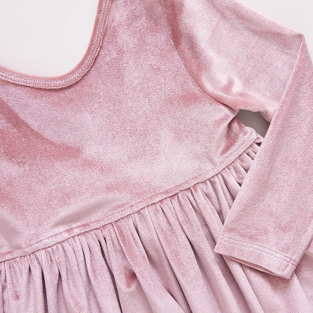 Pink Chicken Velour Steph Dress - Mauve