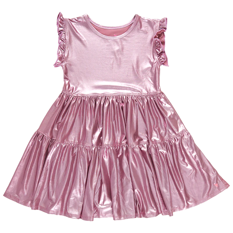 Pink Chicken Polly Dress - Light Pink Lame