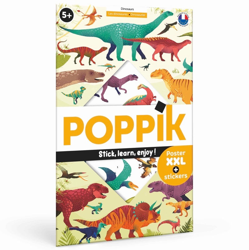 Poppik Educational Poster + 32 Dinosaur Stickers