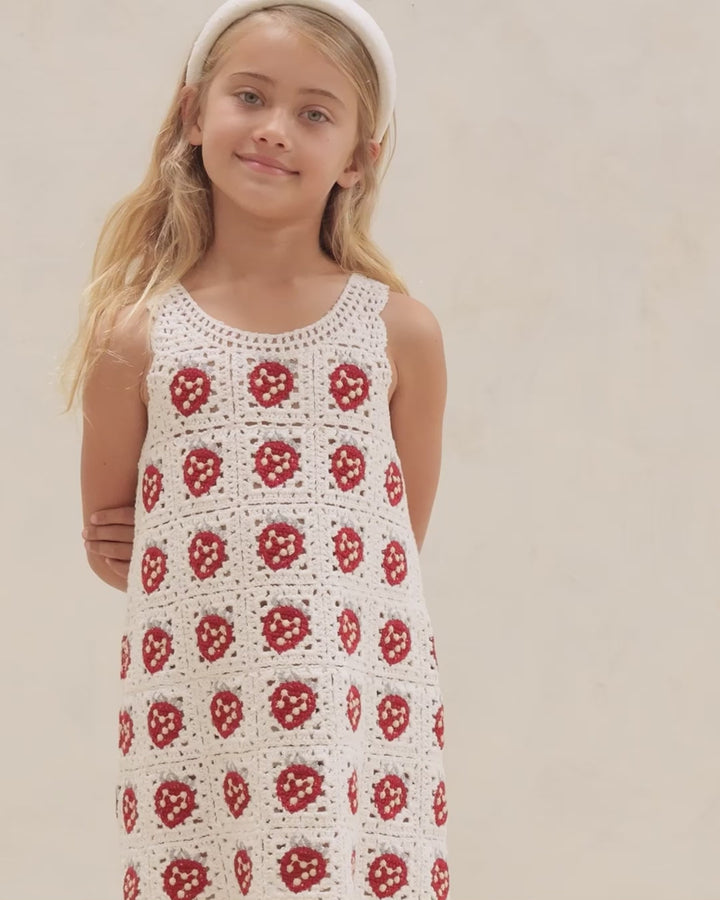 Rylee + Cru Crochet Tank Mini Dress - Strawberry