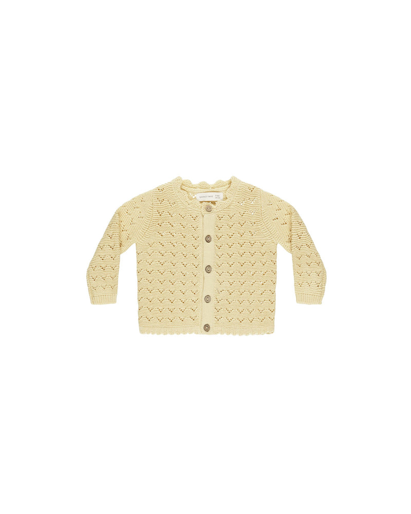 Quincy Mae Scalloped Cardigan - Yellow