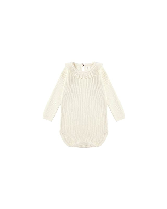 Rylee + Cru Ruffle Collar Bodysuit - Natural