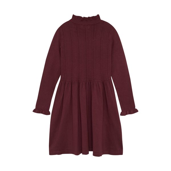 Creamie Pointelle Knit Dress - Tawny Port