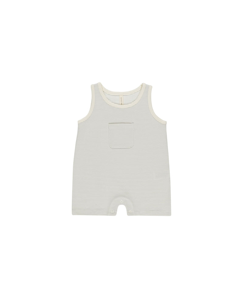 Quincy Mae Sleeveless One-Piece - Sky Micro Print
