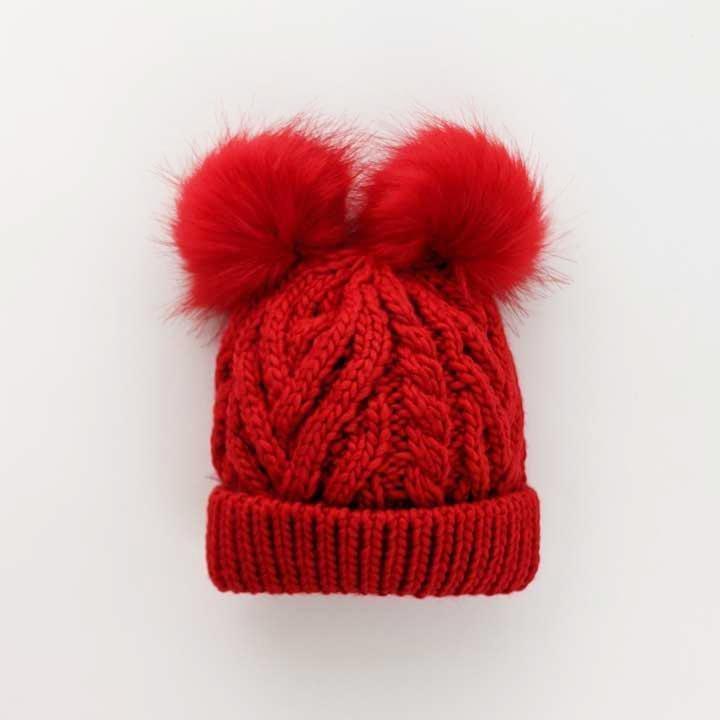 Huggalugs Red Fluffer Beanie