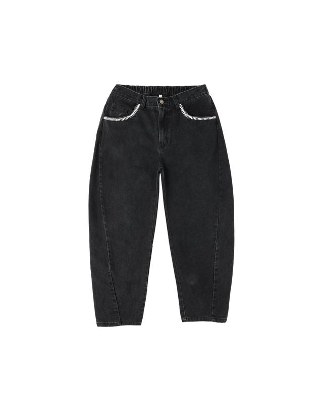 Rylee + Cru Teen Barrel Pant - Washed Black