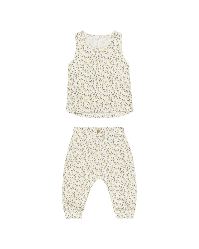 Rylee + Cru Tank + Slouch Pant Set - Lemons