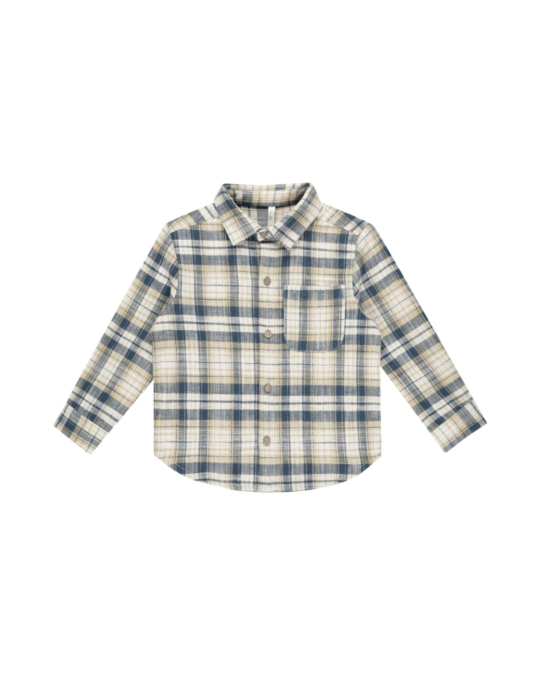 Rylee + Cru Collared Long Sleeve Shirt - Indigo Plaid