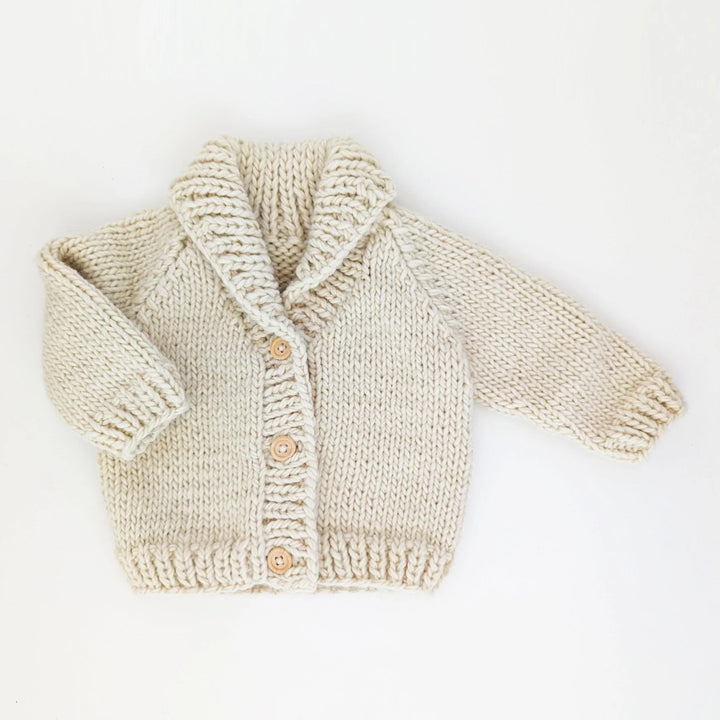 Huggalugs Shawl Collar Cardigan - Natural