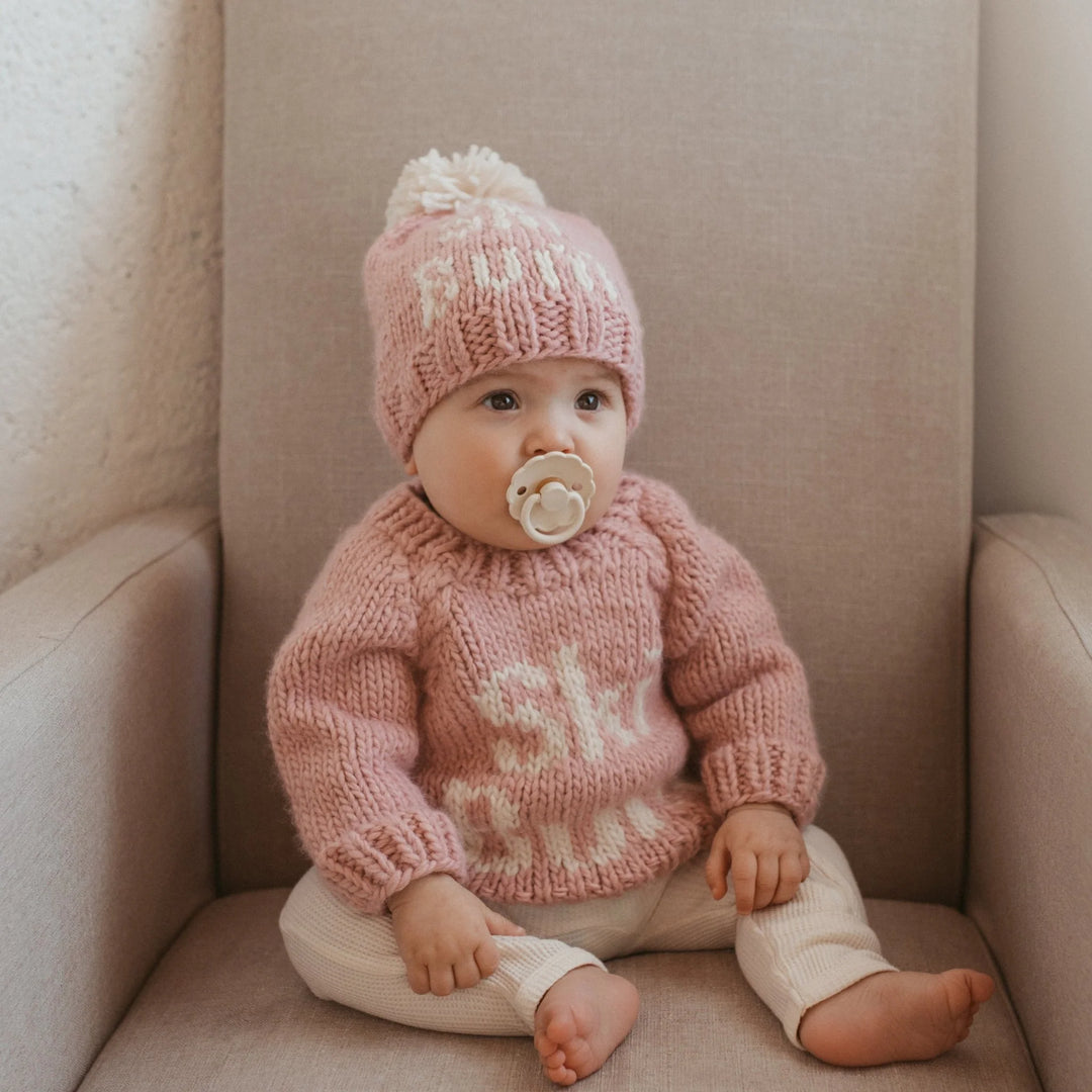 Huggalugs Ski Bum Crew Sweater - Rosy