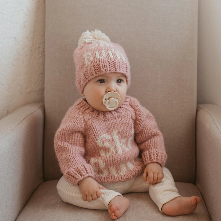 Huggalugs Ski Bum Crew Sweater - Rosy
