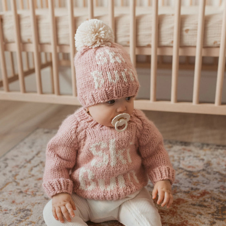 Huggalugs Ski Bum Crew Sweater - Rosy