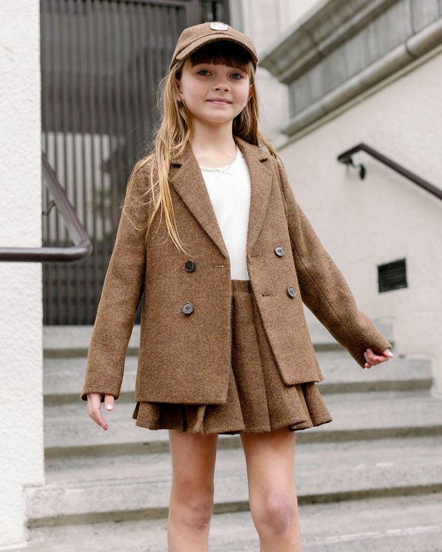 Rylee + Cru Double Breasted Blazer - Rustic Plaid