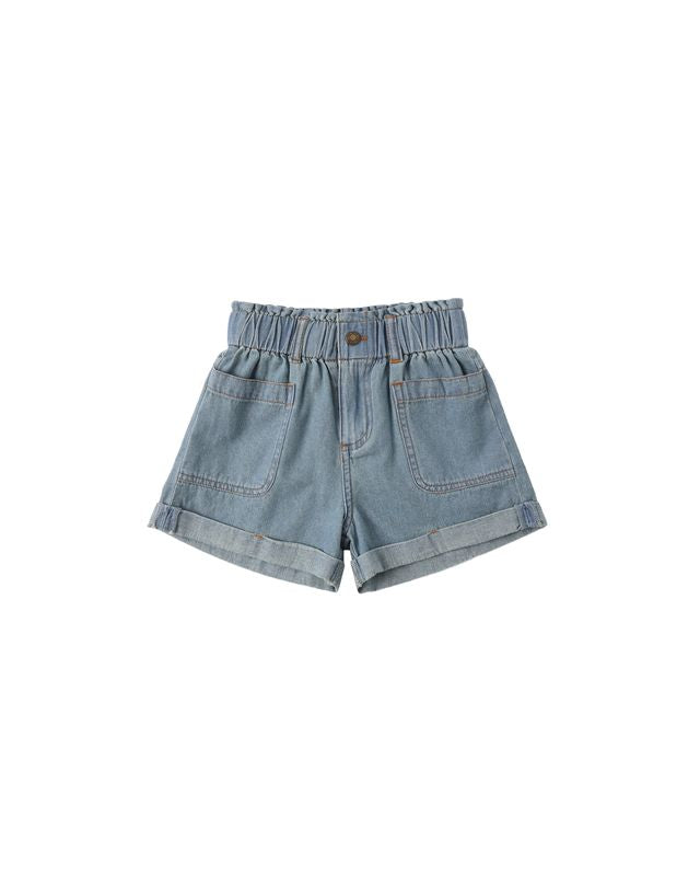Rylee + Cru Alba Short Denim - Washed Blue