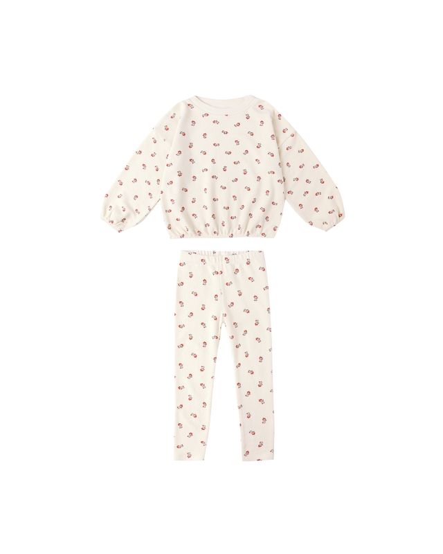 Rylee + Cru Spongey Knit Set - Ruby Ditzy